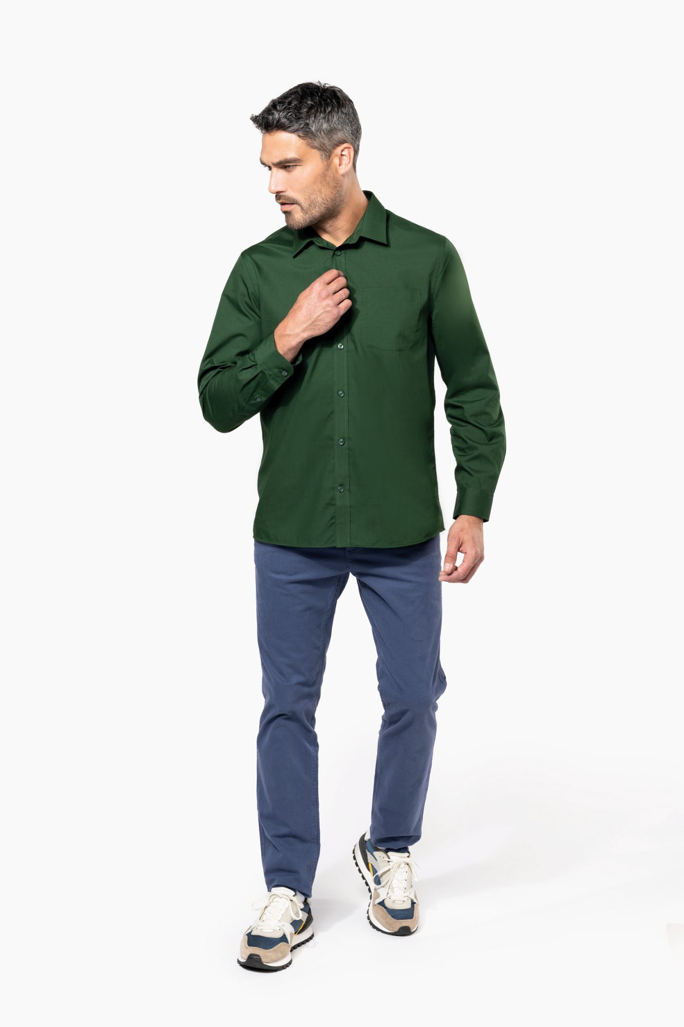 Miniature 5 pour Chemise popeline polycoton entretien facile homme