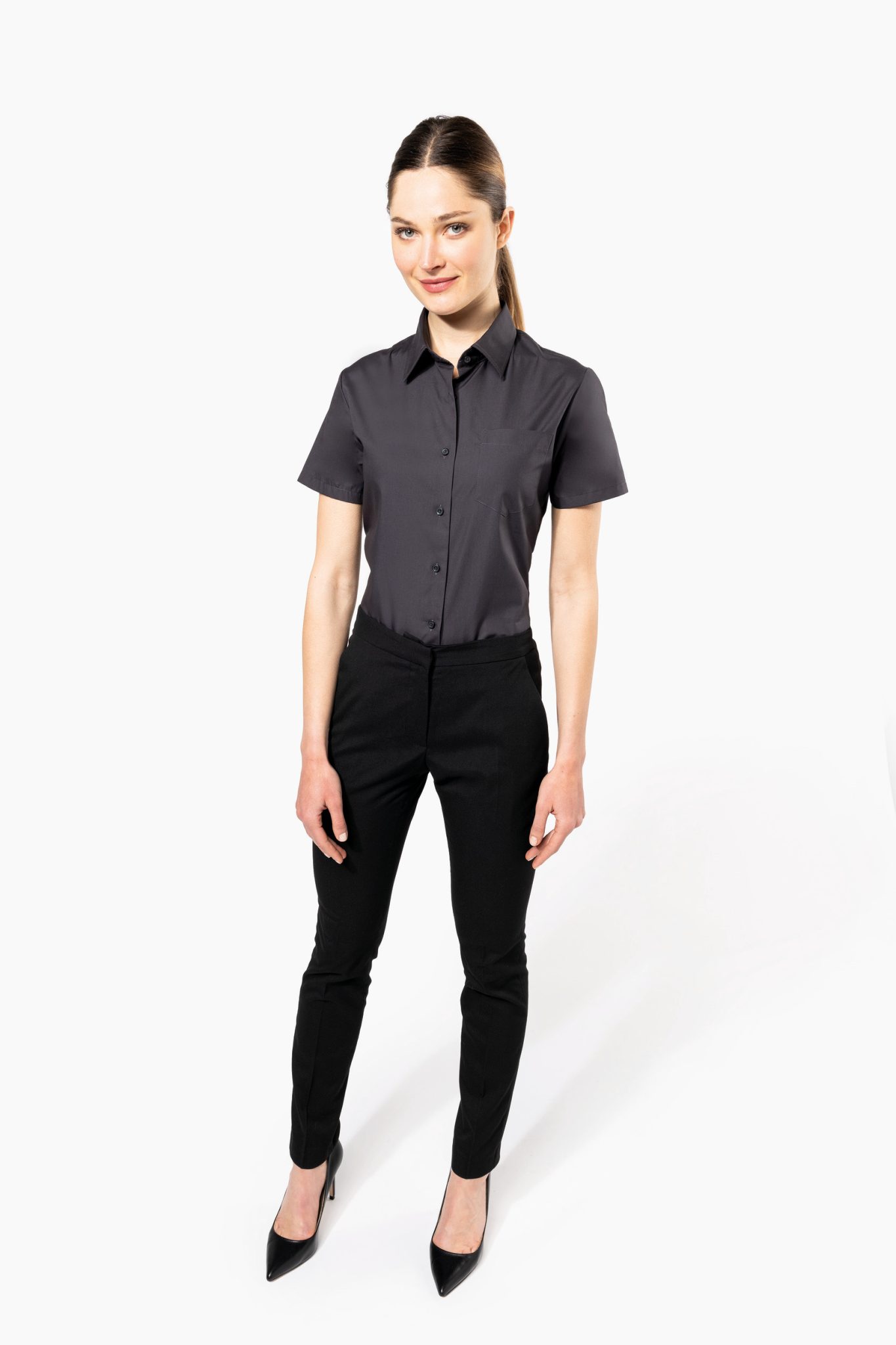 Miniature 4 pour Chemise popeline manches courtes femme