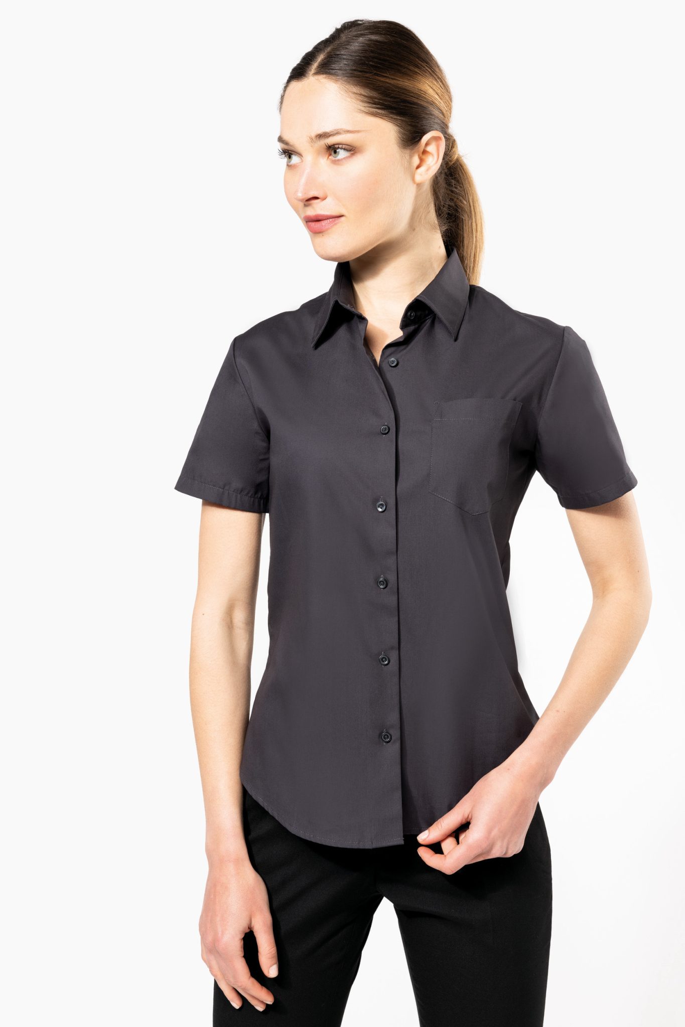 Miniature 1 pour Chemise popeline manches courtes femme