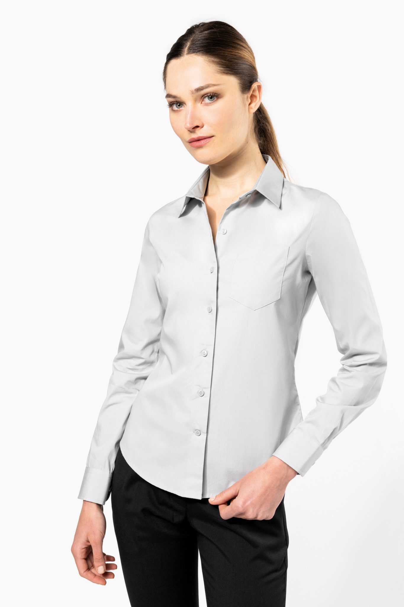 Miniature 3 pour Chemise popeline manches longues femme