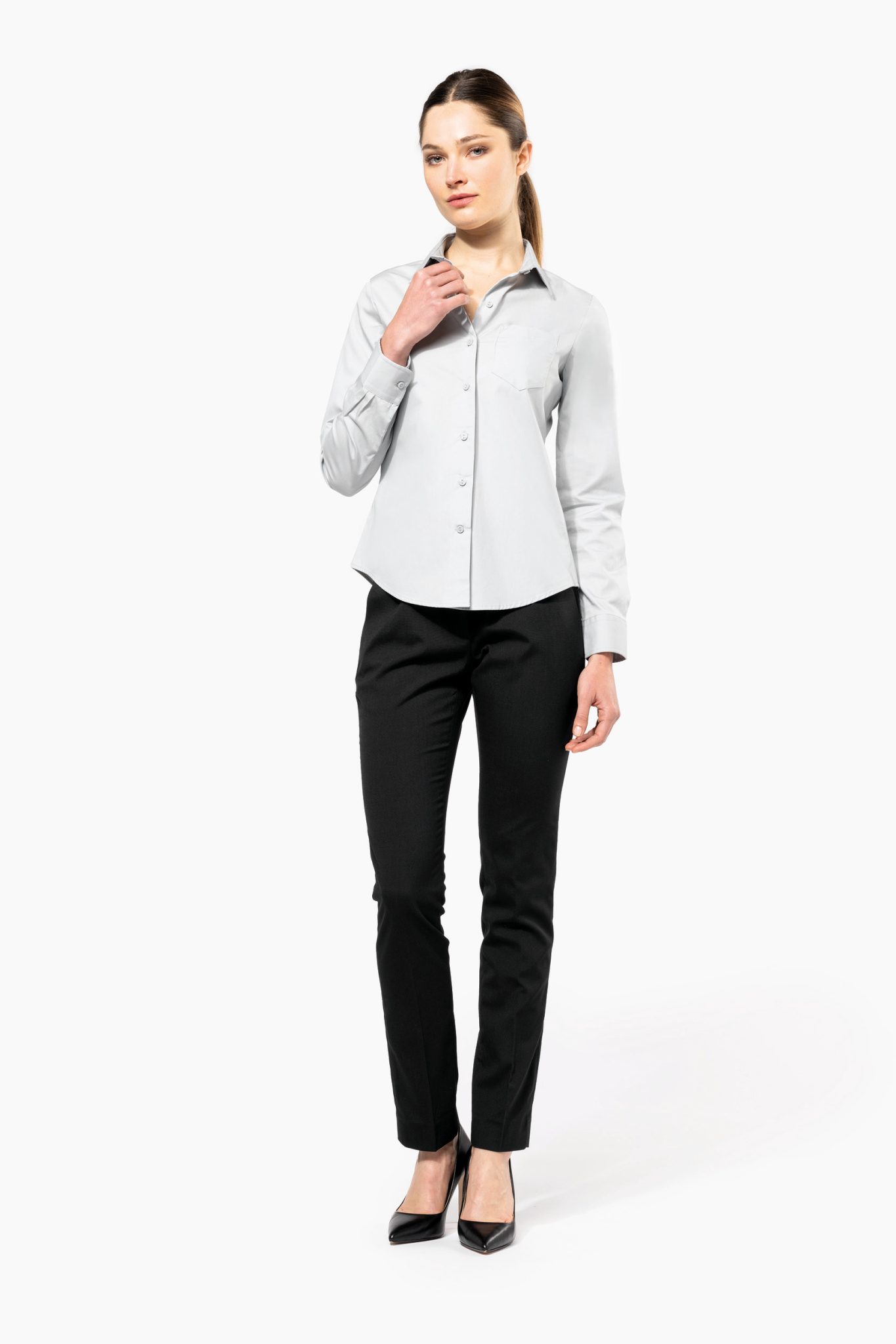 Miniature 4 pour Chemise popeline manches longues femme