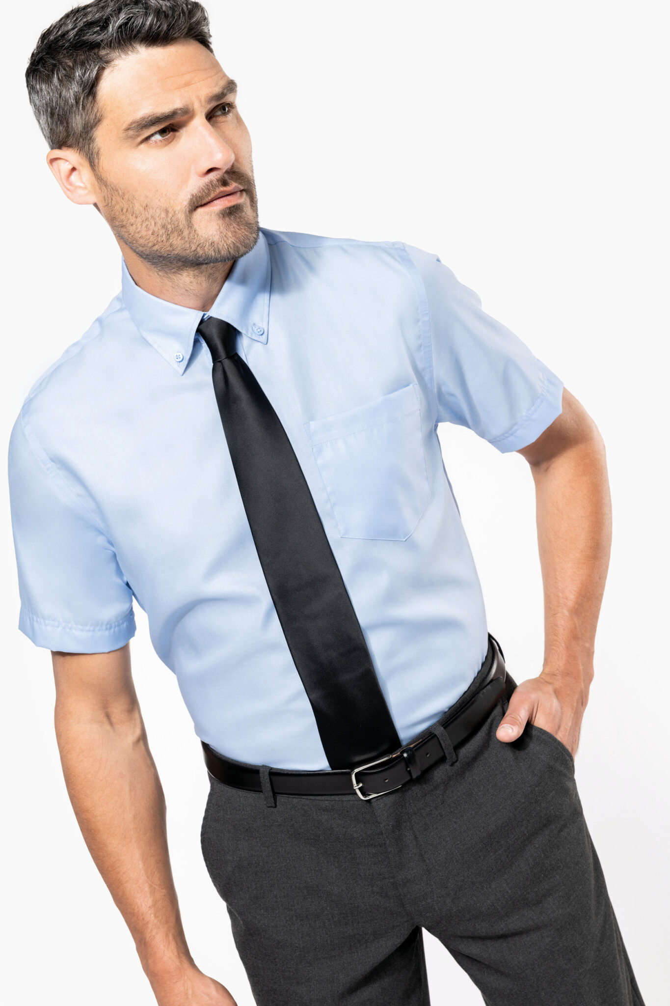 Miniature 3 pour Chemise micro-sergé manches courtes sans repassage