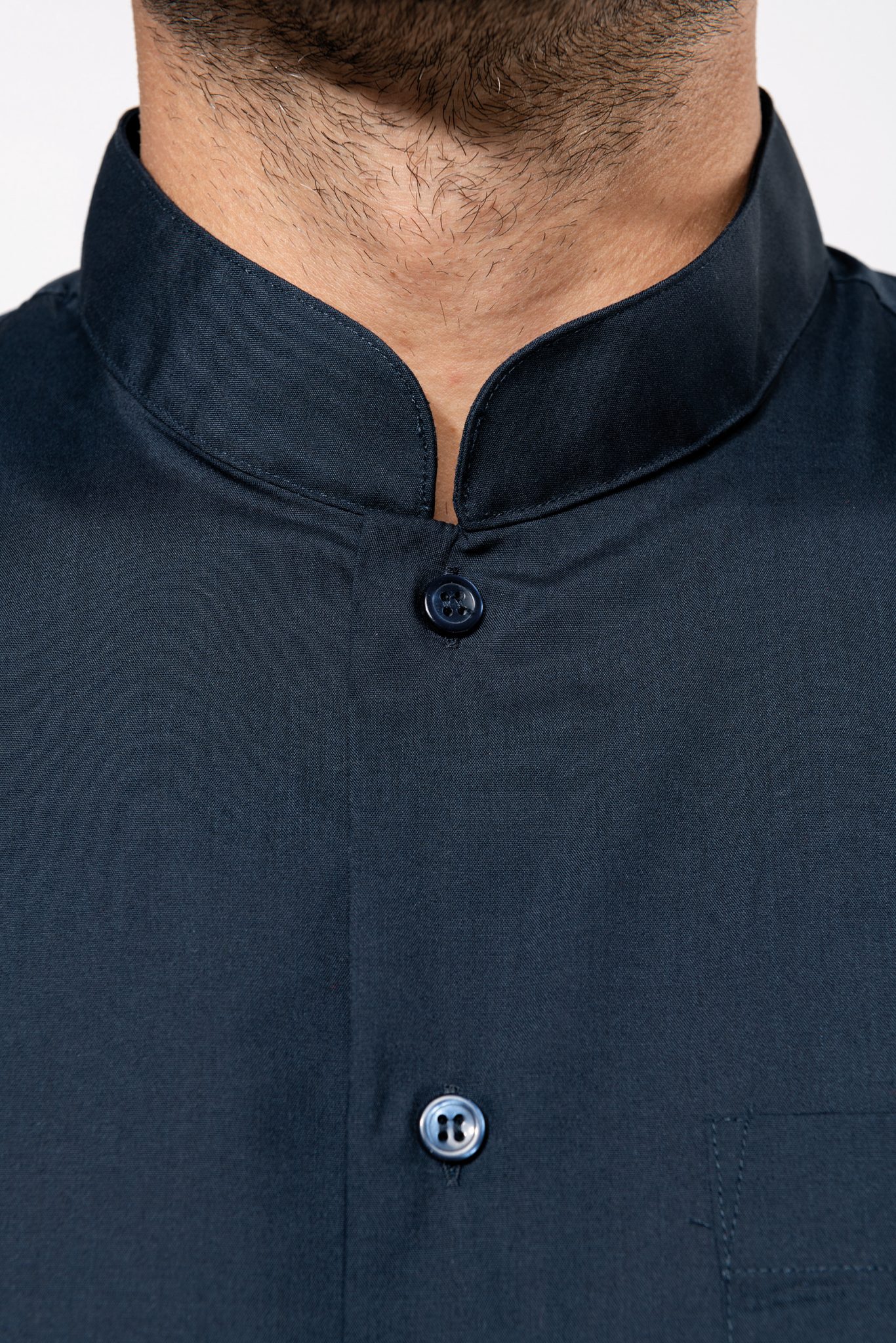 Miniature 8 pour Chemise col mao manches longues