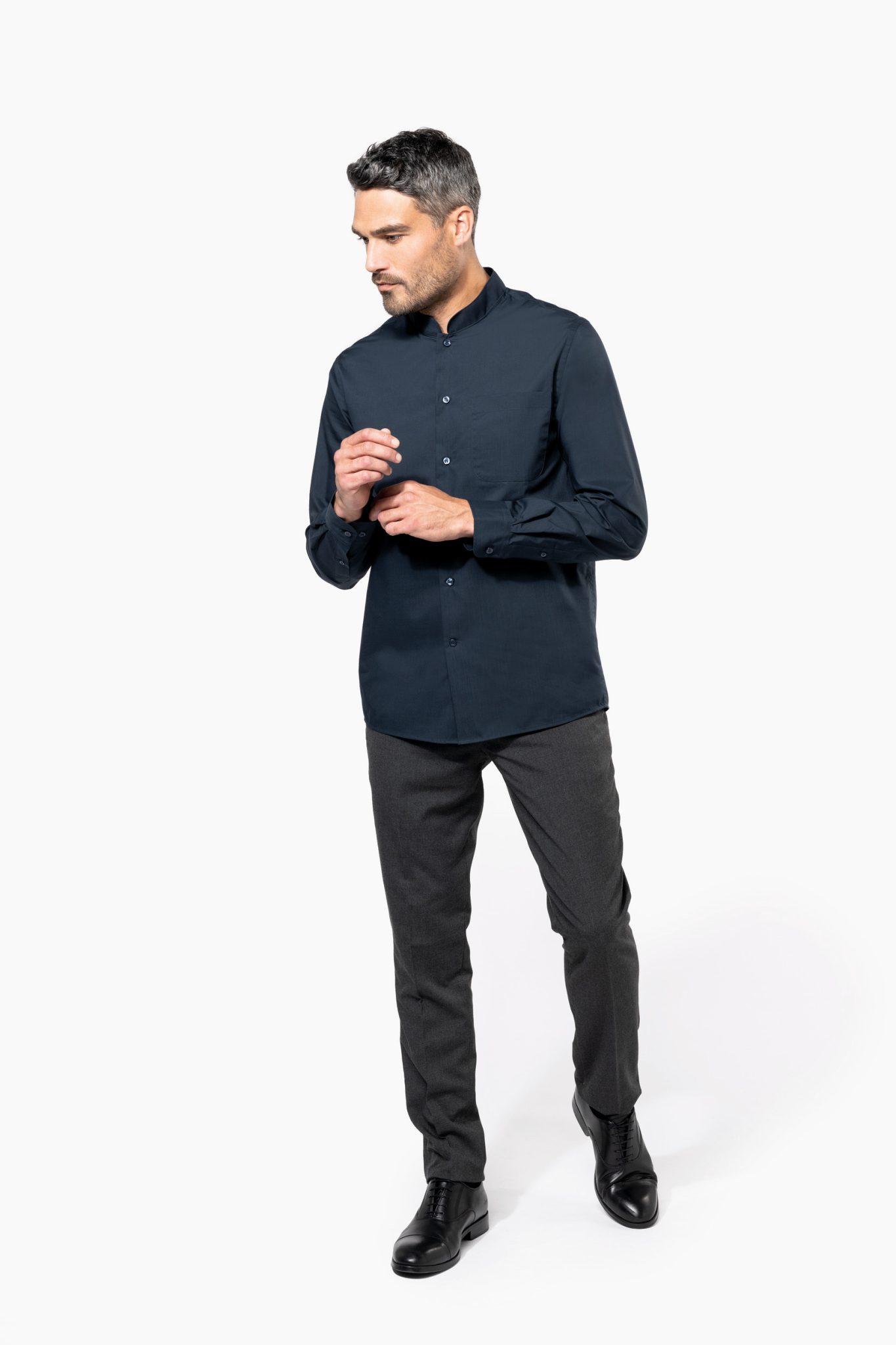 Miniature 5 pour Chemise col mao manches longues