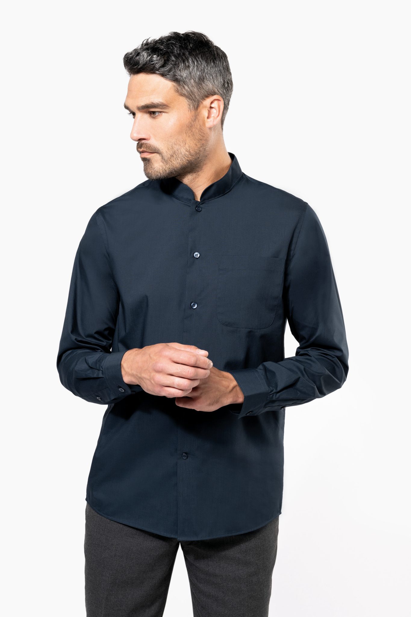 Miniature 1 pour Chemise col mao manches longues