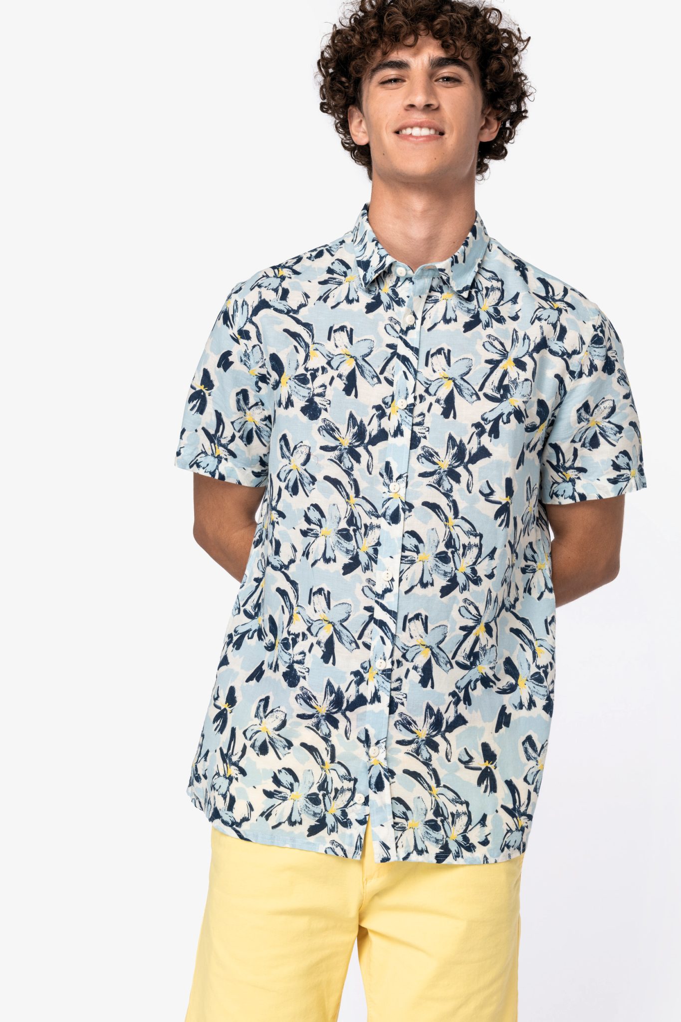 Miniature 1 pour Chemise écoresponsable imprimé végétal homme