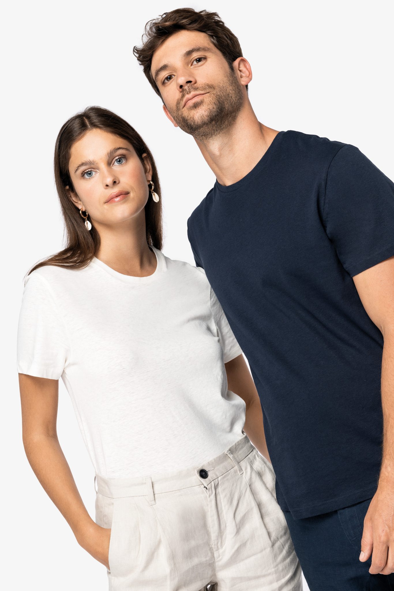 Miniature 1 pour T-shirt écoresponsable en coton bio et lin unisexe