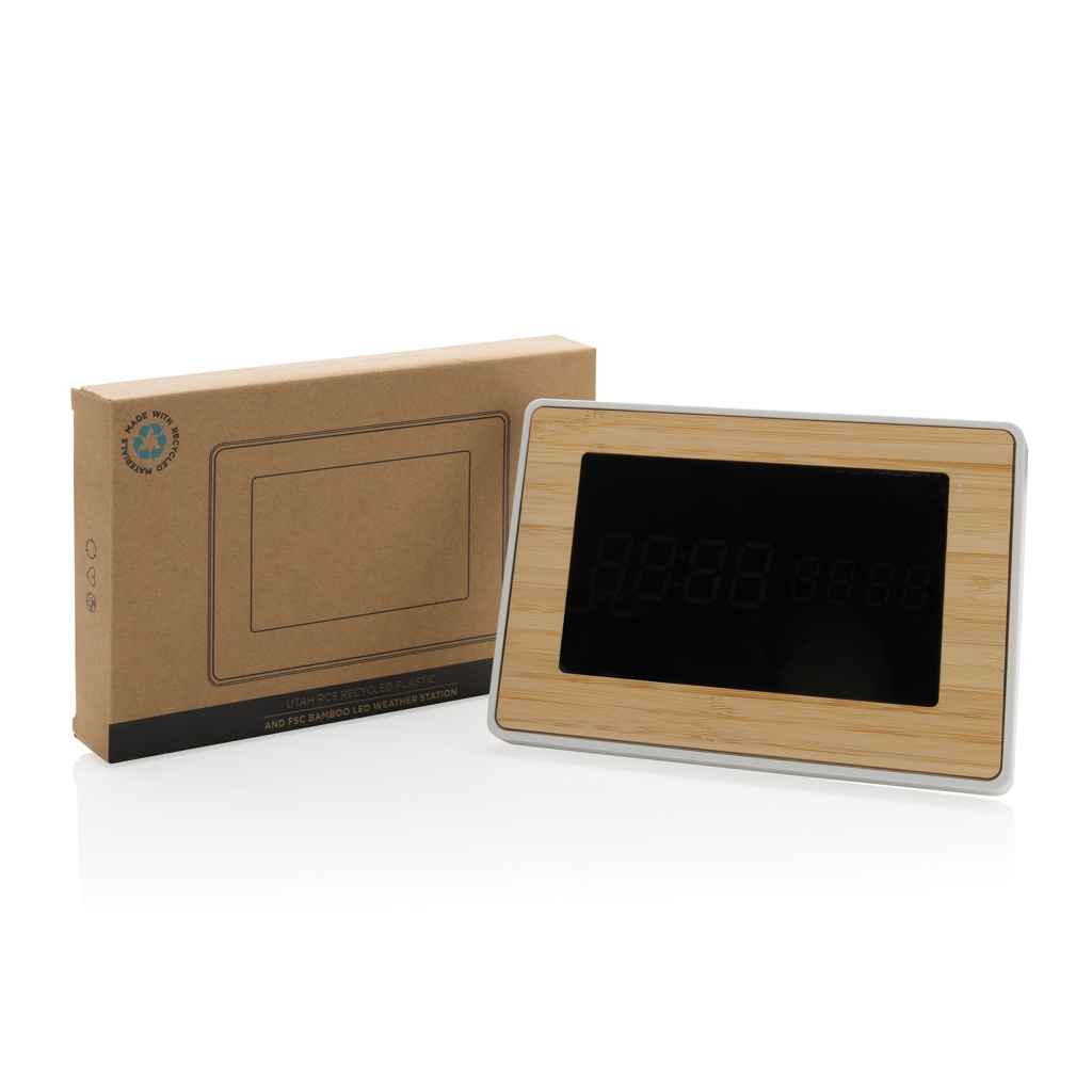 Miniature 7 pour Station météo LED en bambou FSC® et plastique RCS Utah