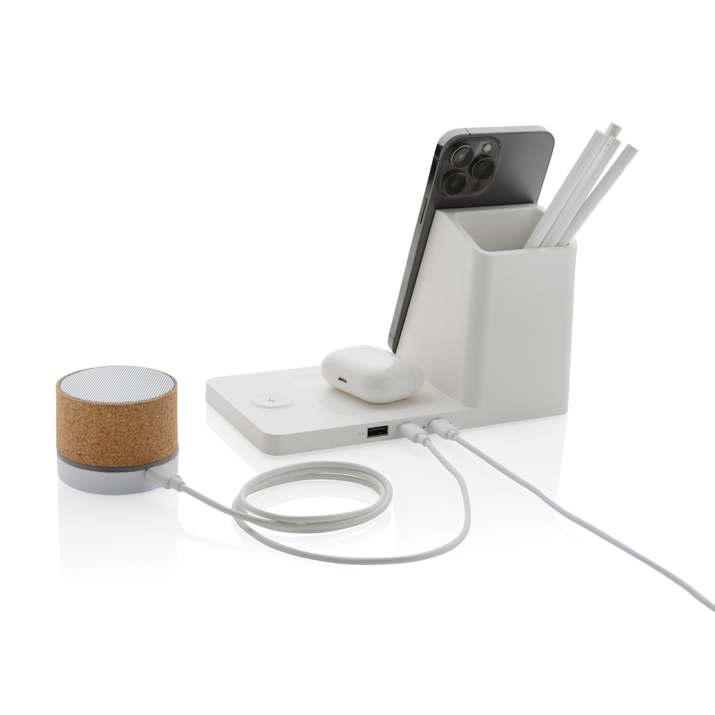 Miniature 4 pour Chargeur 15W Ontario 3 en 1 plastique recyclé RCS et bambou