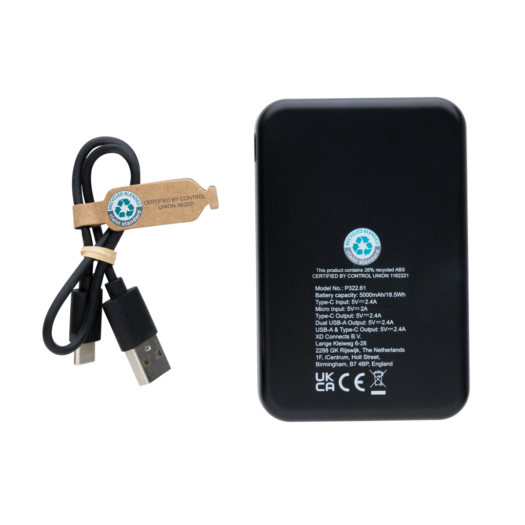 Miniature 5 pour Powerbank 5000 mAh en plastique recyclé RCS