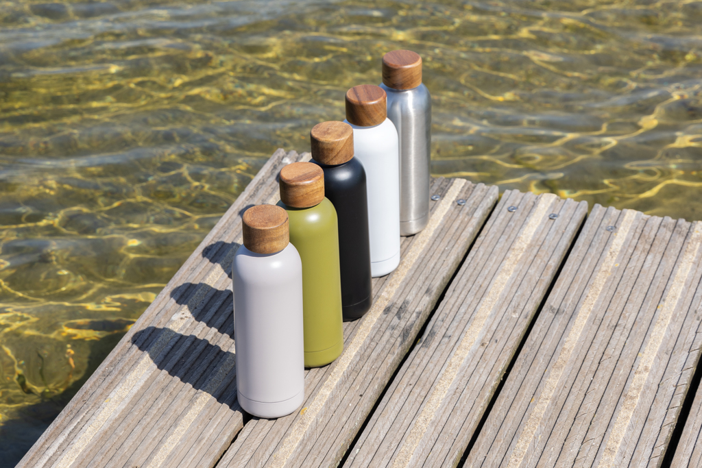 Miniature 8 pour Bouteille iso en acier inoxydable recyclé certifiée RCS Wood