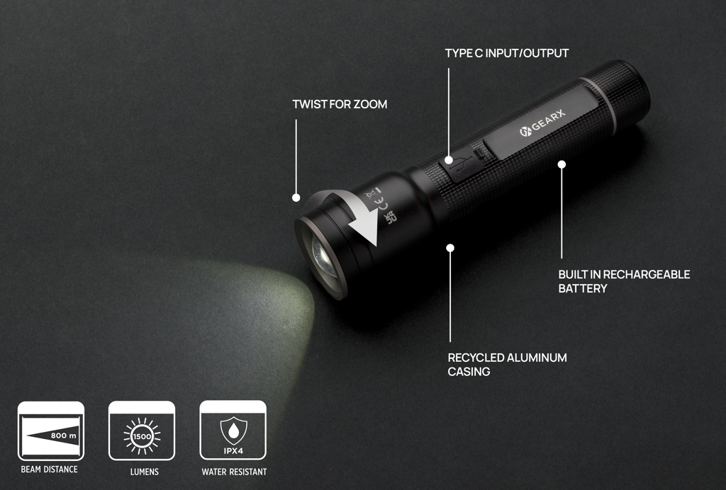 Miniature 12 pour Torche robuste rechargeable par USB en aluminium recyclé RCS