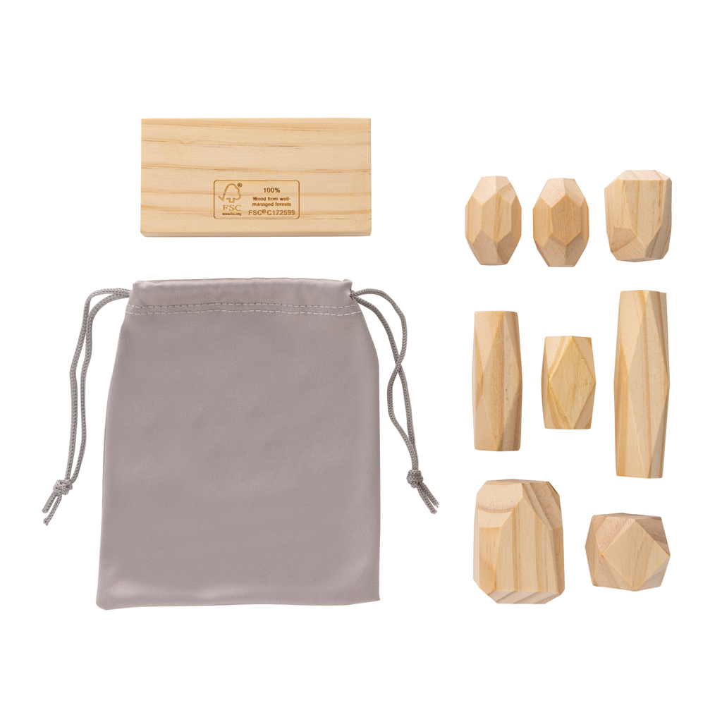 Miniature 5 pour Pierres d'équilibre en bois dans une pochette Ukiyo Crios