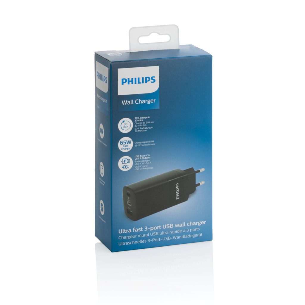 Miniature 9 pour Chargeur mural USB 3 ports PD ultra-rapide Philips 65 W