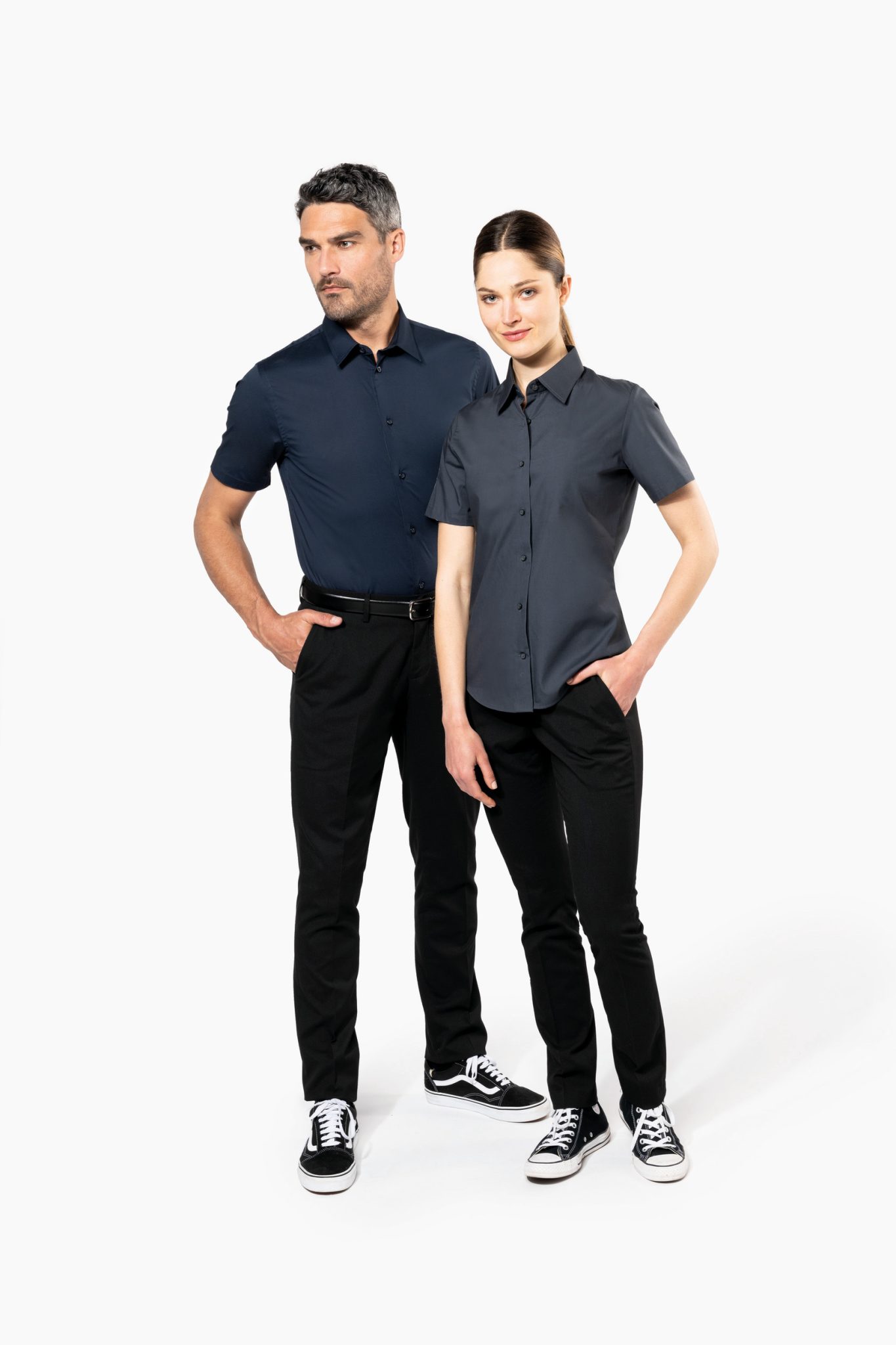Miniature 6 pour Chemise coton / élasthanne manches courtes femme