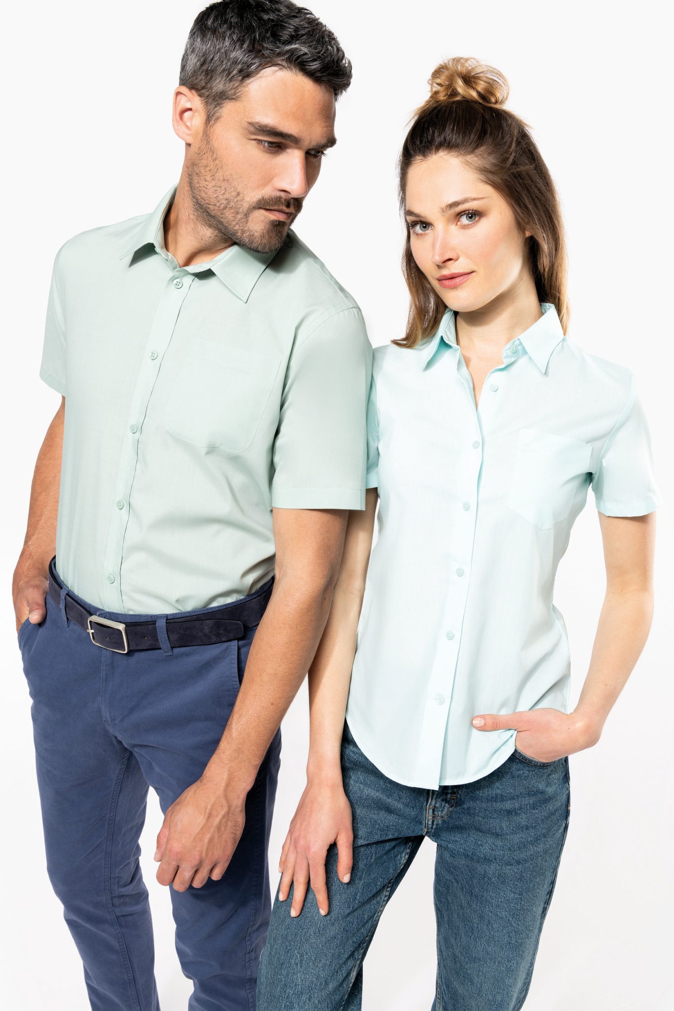 Miniature 6 pour Chemise popeline polycoton manches courtes entretien facile homme