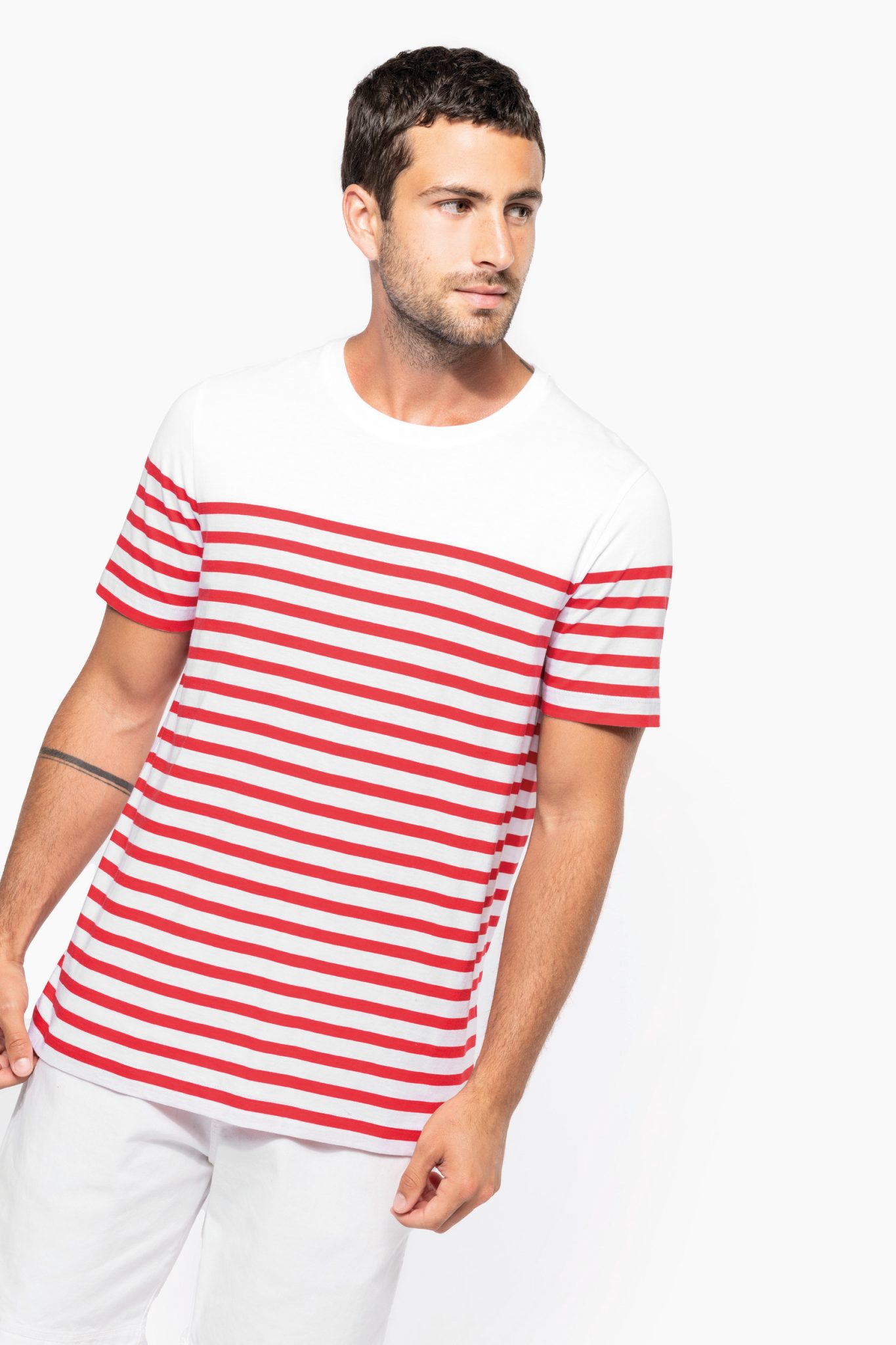 Miniature 3 pour T-shirt marin col rond Bio homme