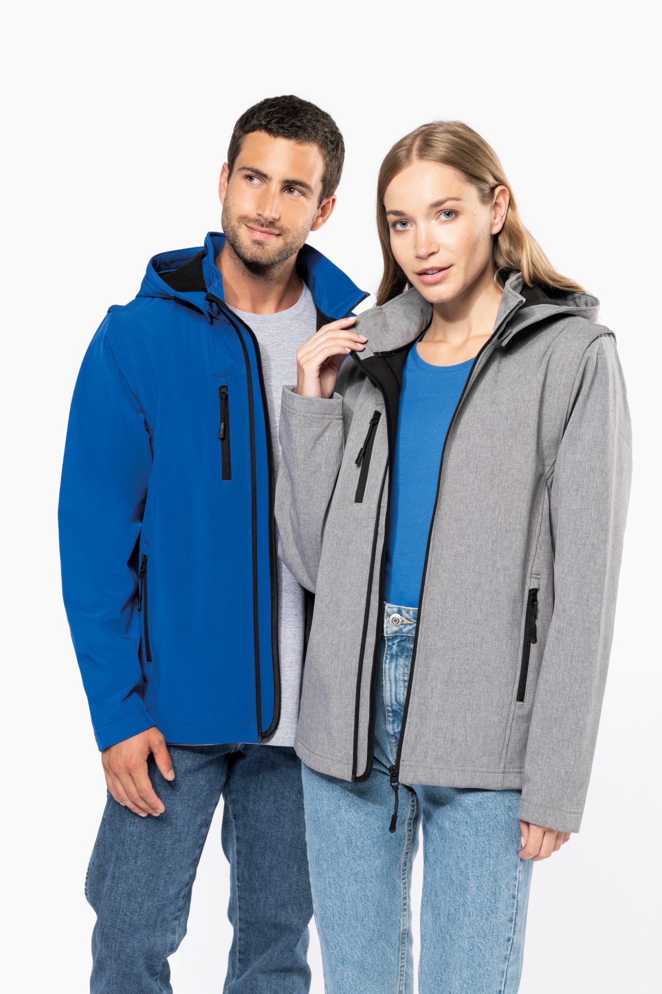 Miniature 1 pour Veste Softshell 3 couches à capuche avec manches amovibles unisexe