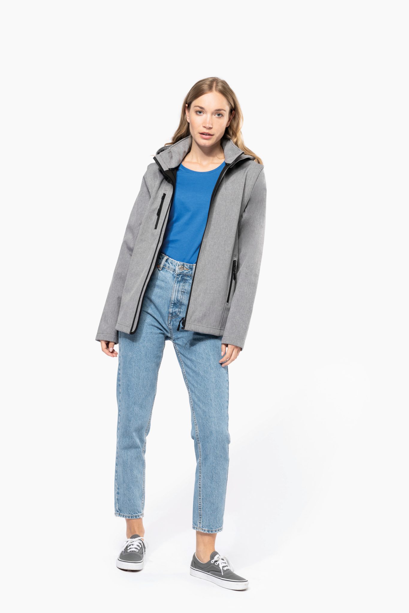 Miniature 11 pour Veste Softshell 3 couches à capuche avec manches amovibles unisexe