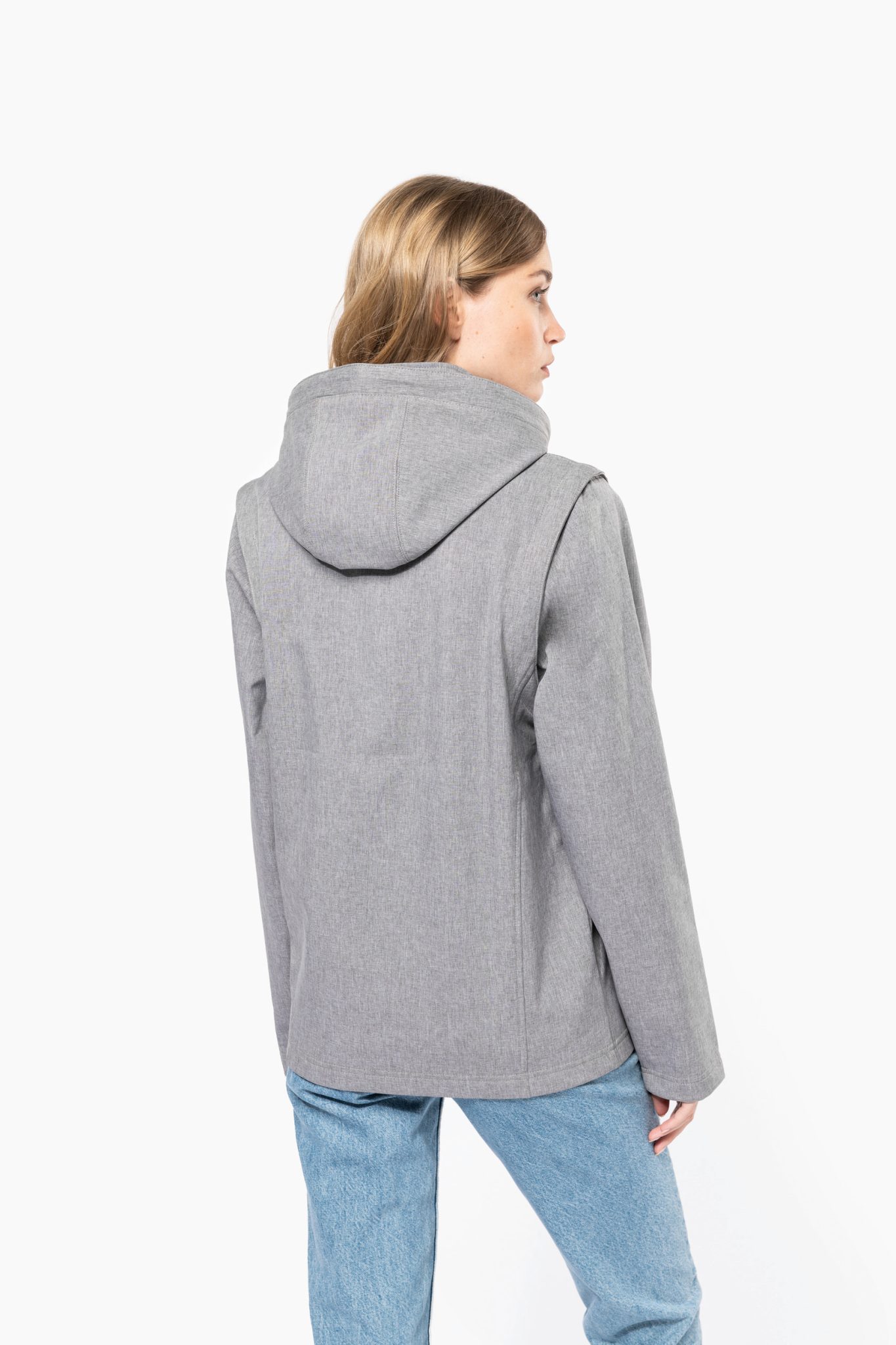 Miniature 9 pour Veste Softshell 3 couches à capuche avec manches amovibles unisexe