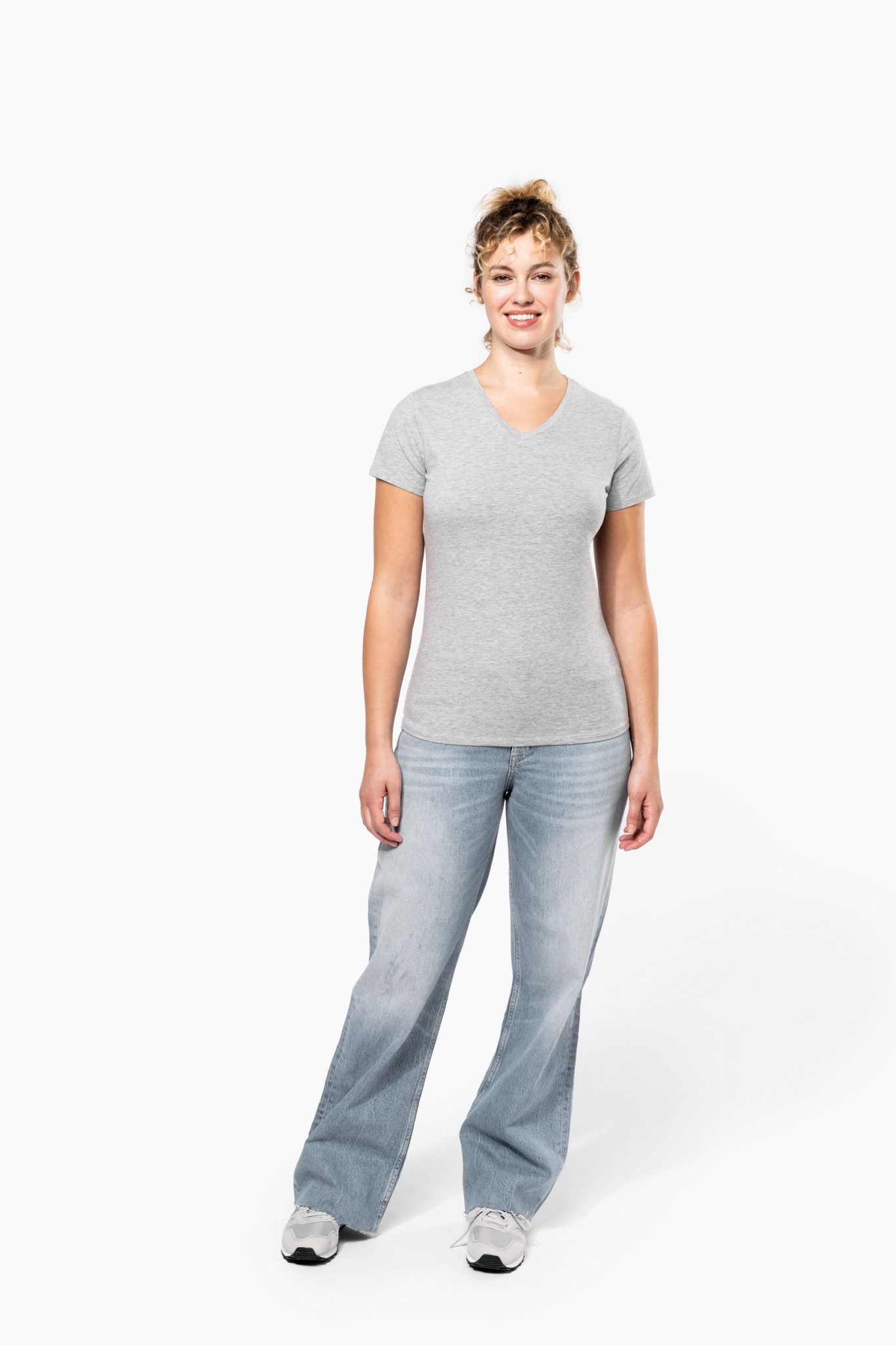 Miniature 4 pour T-shirt col V manches courtes femme