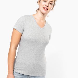 Visuel T-shirt col V manches courtes femme