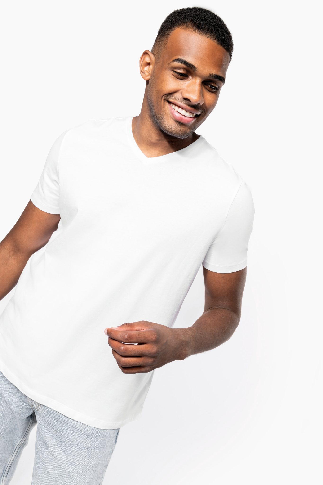Miniature 3 pour T-shirt manches courtes col V homme