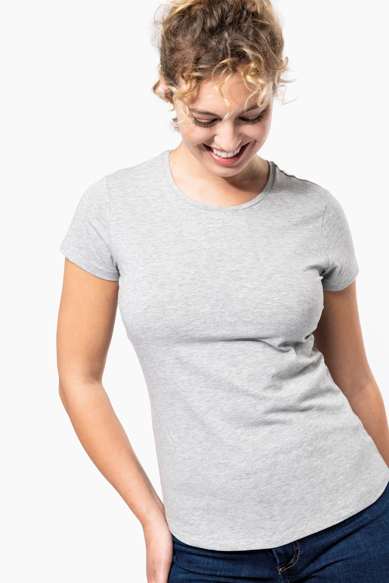 Miniature 3 pour T-shirt col rond manches courtes femme