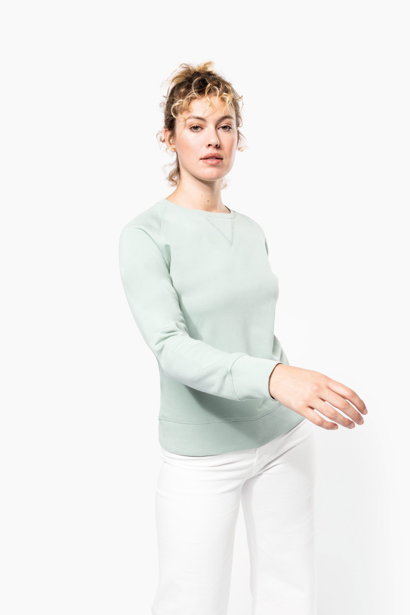 Miniature 3 pour Sweat-shirt Bio col rond manches raglan femme