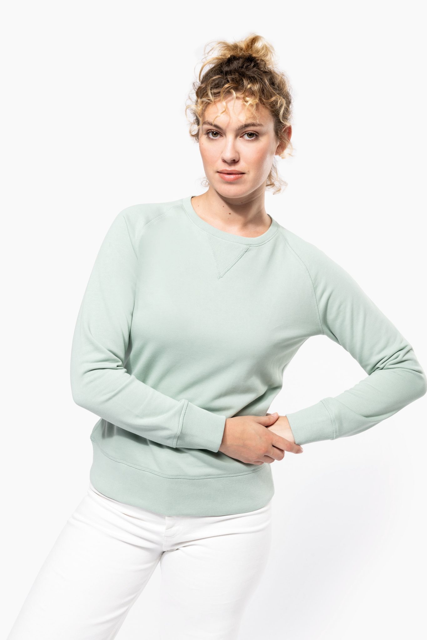 Miniature 1 pour Sweat-shirt Bio col rond manches raglan femme