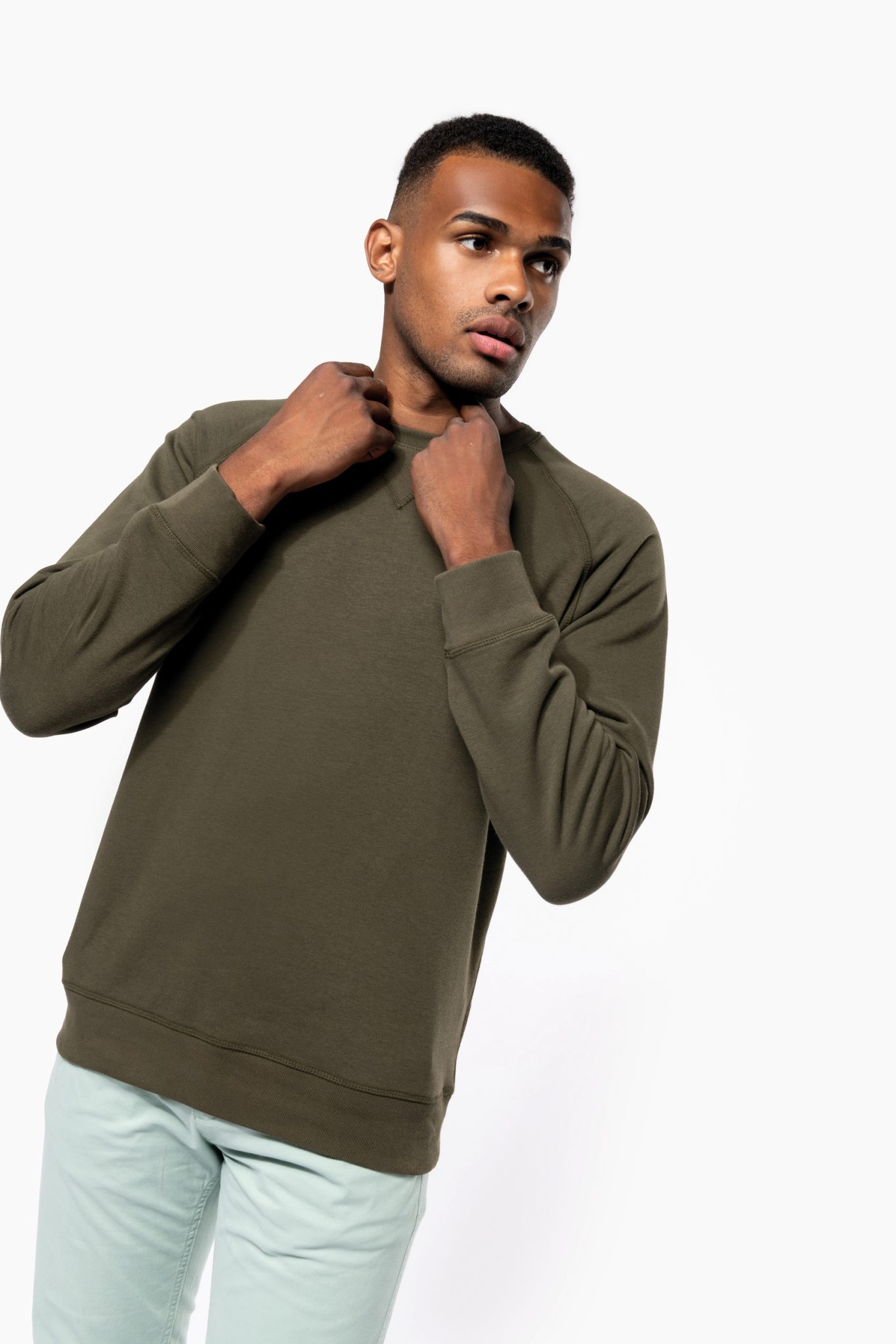 Miniature 3 pour Sweat-shirt Bio col rond manches raglan homme