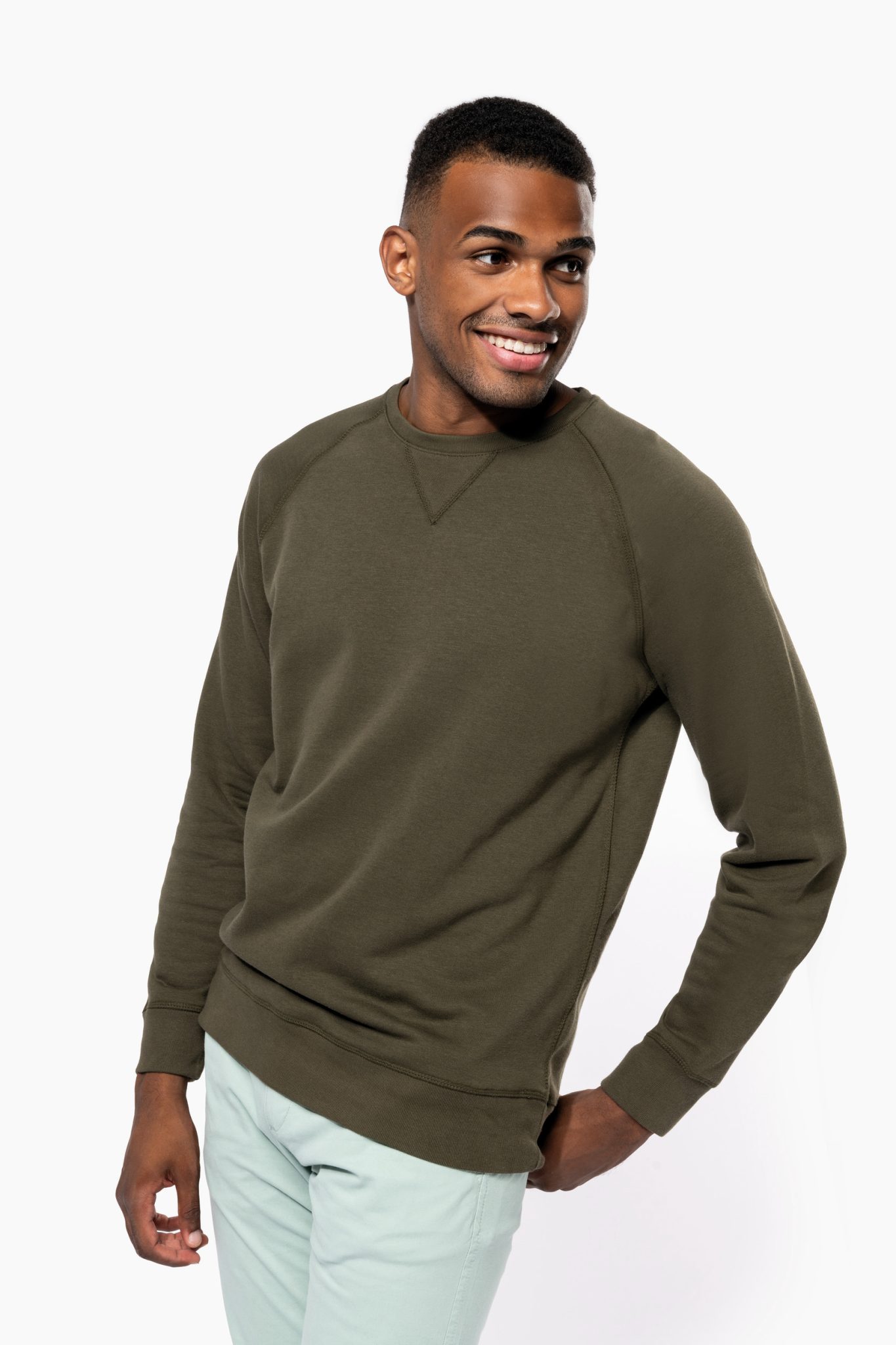 Miniature 1 pour Sweat-shirt Bio col rond manches raglan homme