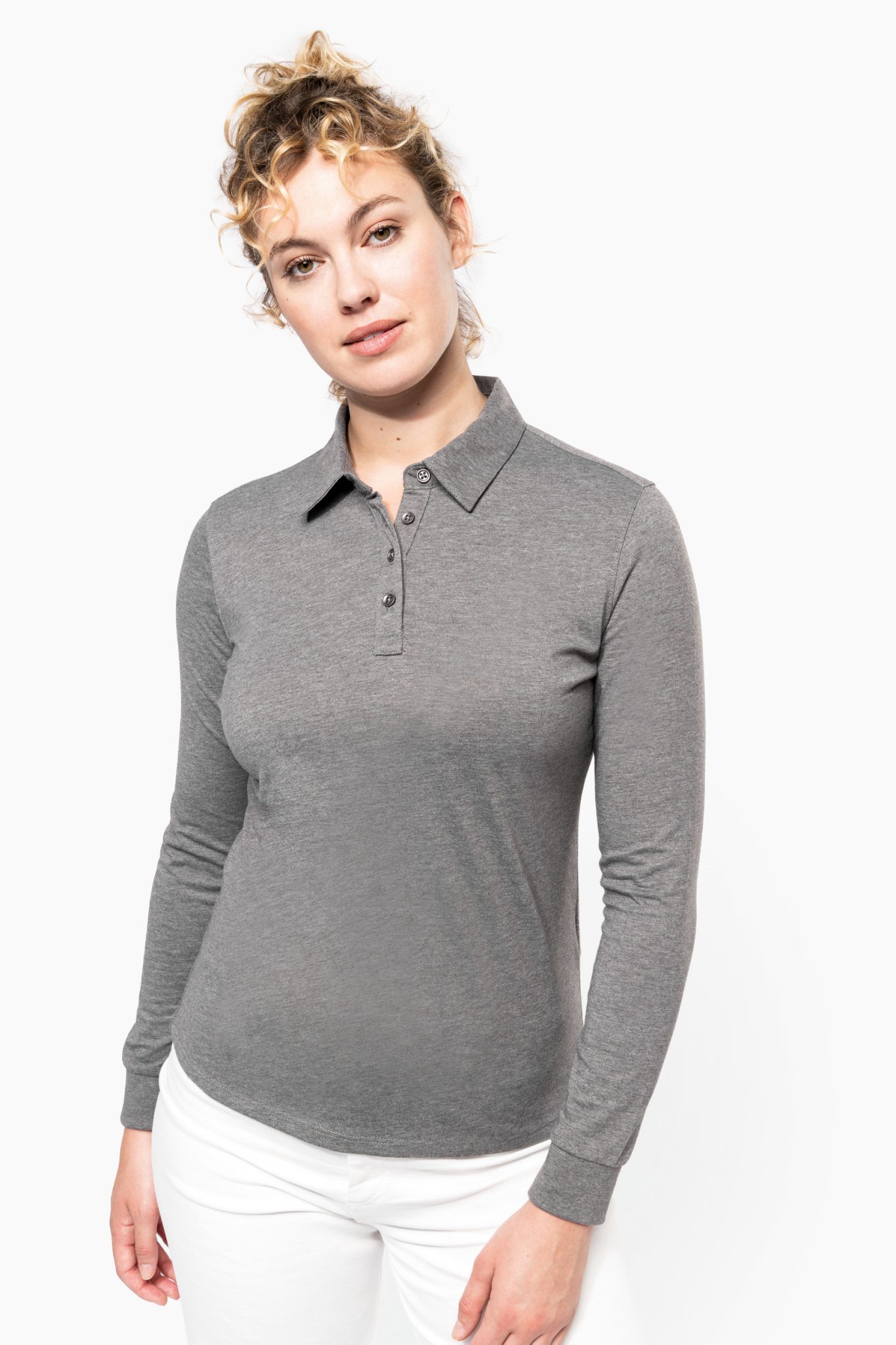 Miniature 1 pour Polo jersey manches longues femme