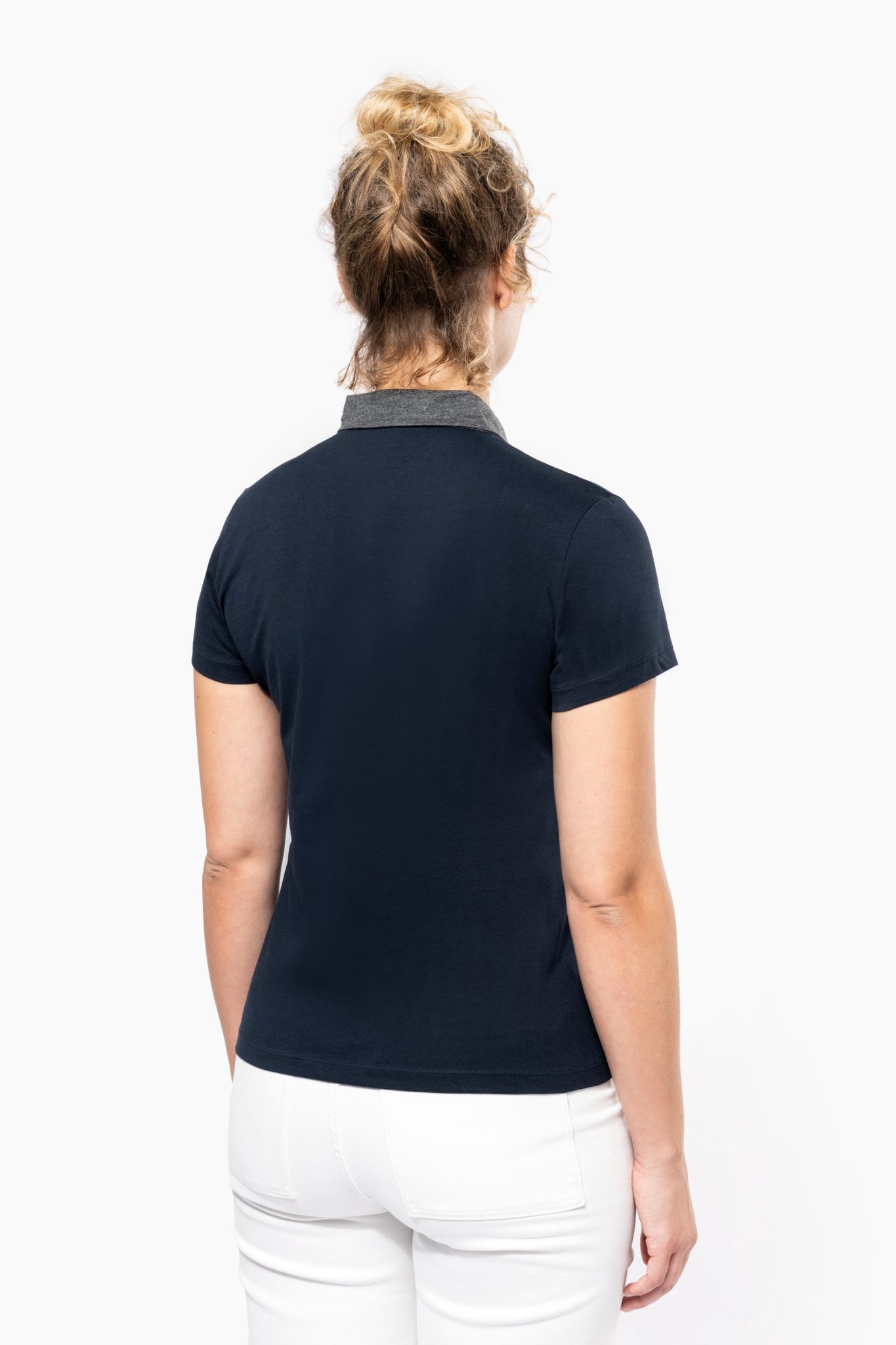 Miniature 2 pour Polo jersey bicolore femme