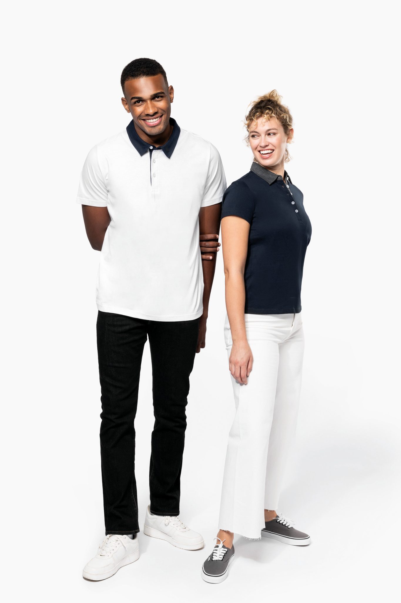 Miniature 9 pour Polo jersey bicolore femme