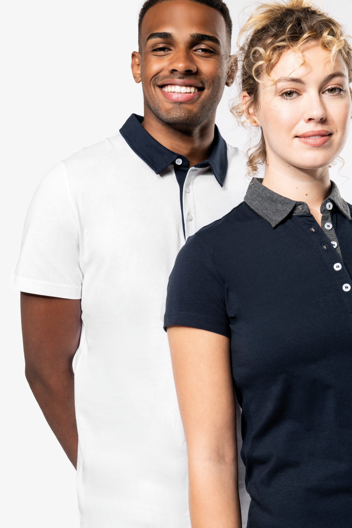 Miniature 8 pour Polo jersey bicolore femme