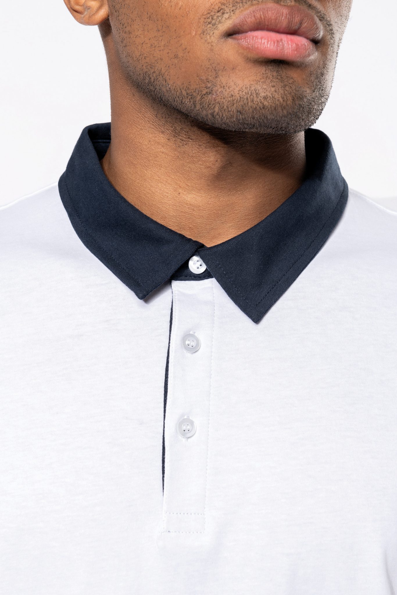 Miniature 6 pour Polo jersey bicolore homme