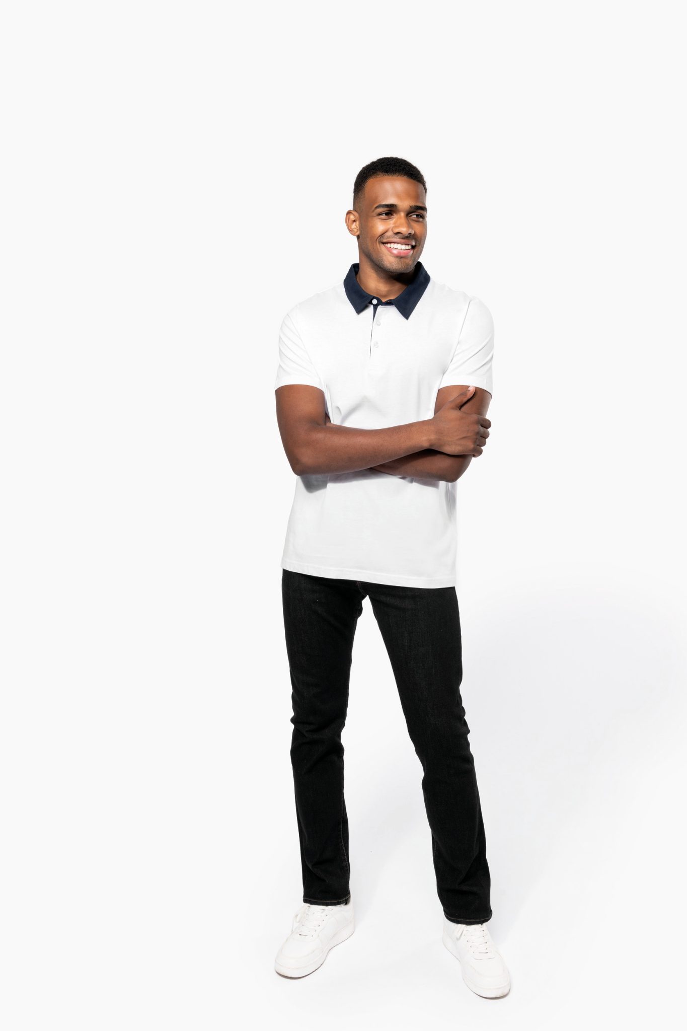 Miniature 5 pour Polo jersey bicolore homme