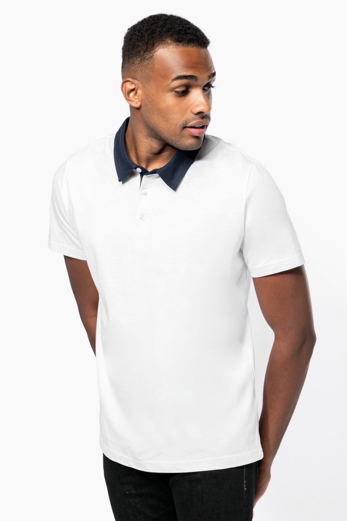 Miniature 3 pour Polo jersey bicolore homme