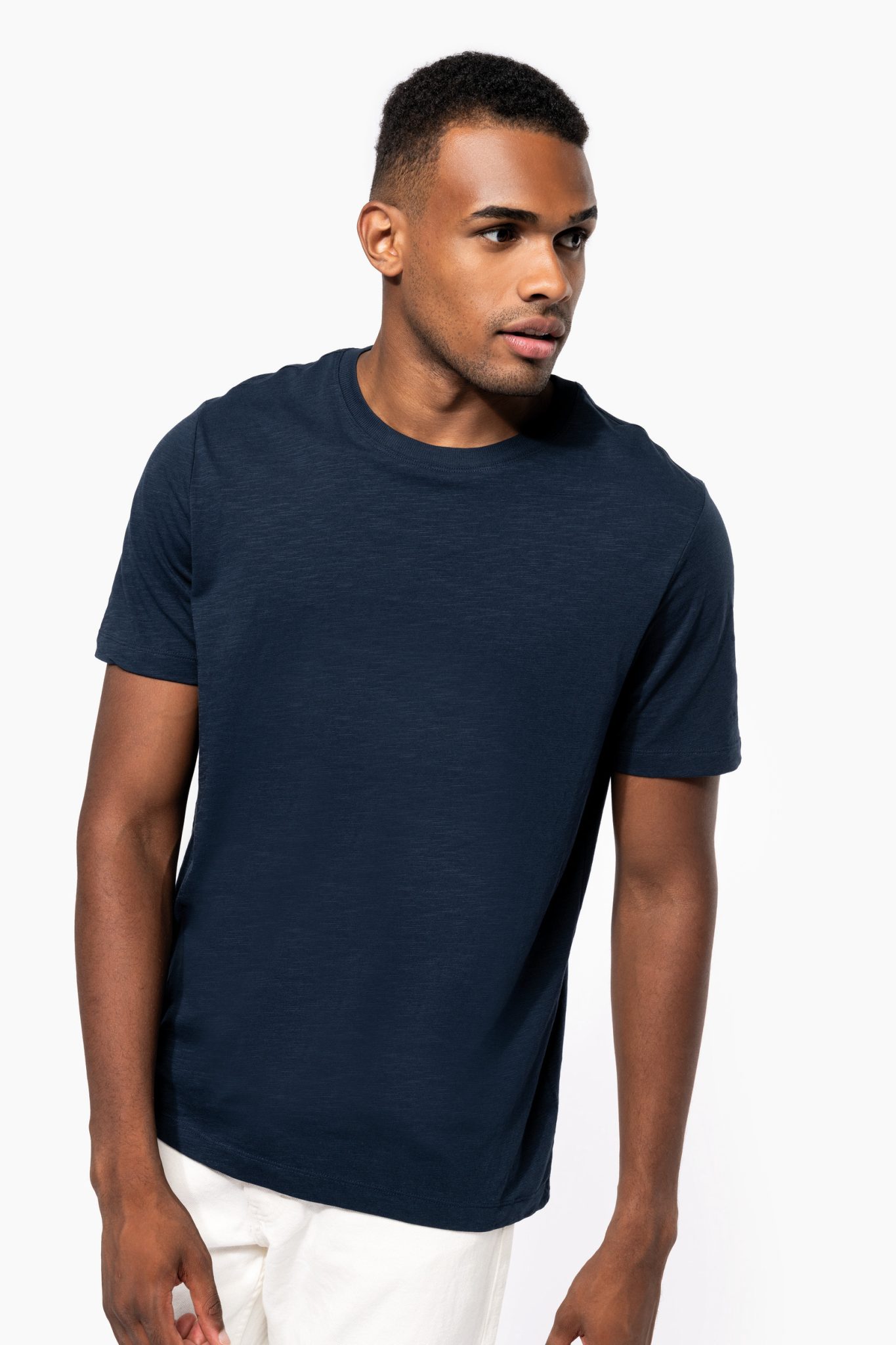 Miniature 3 pour T-shirt slub écoresponsable col rond manches courtes homme