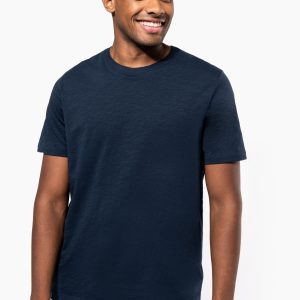 Visuel T-shirt slub écoresponsable col rond manches courtes homme