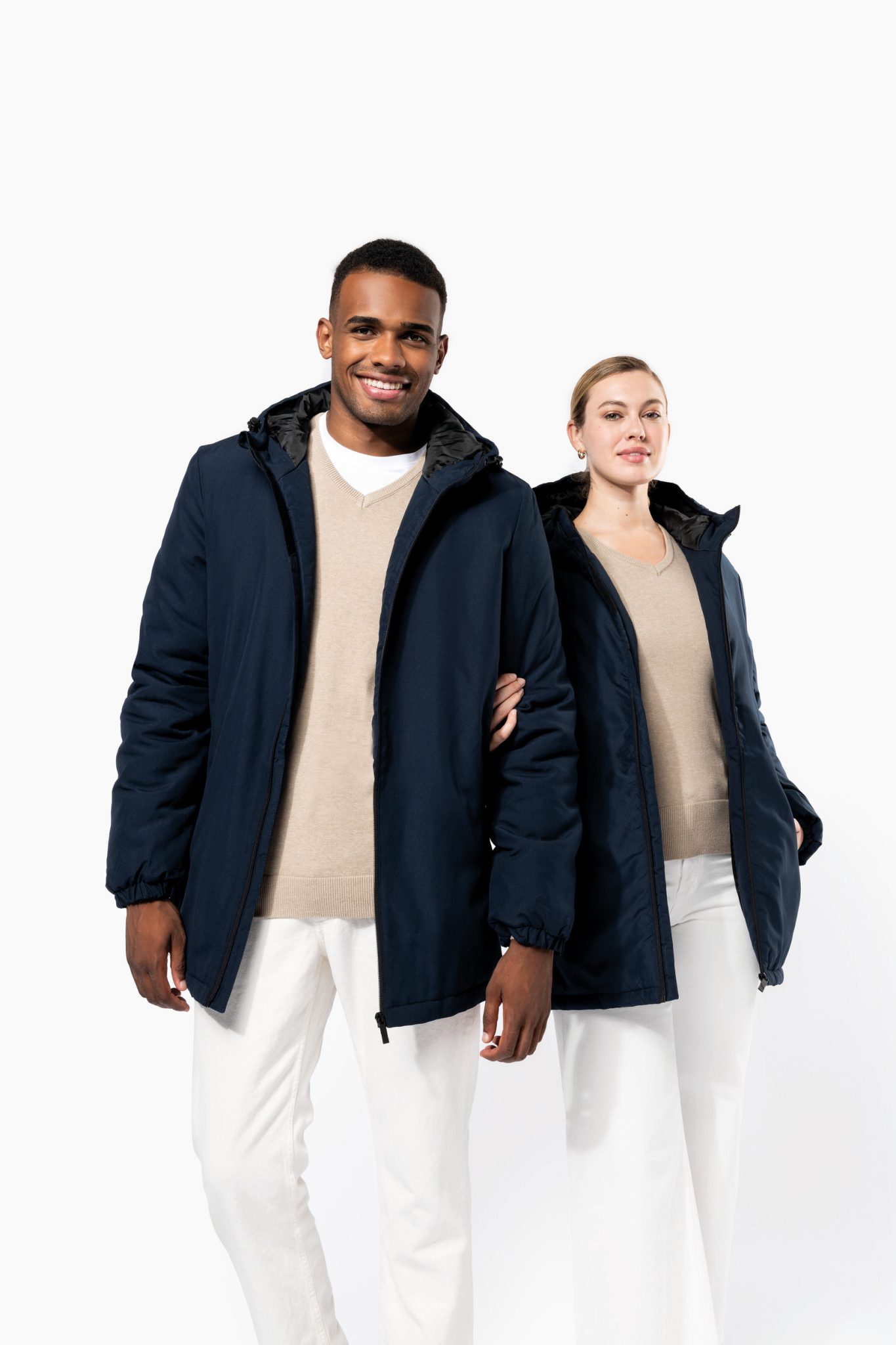Miniature 1 pour Parka à capuche recyclée unisexe
