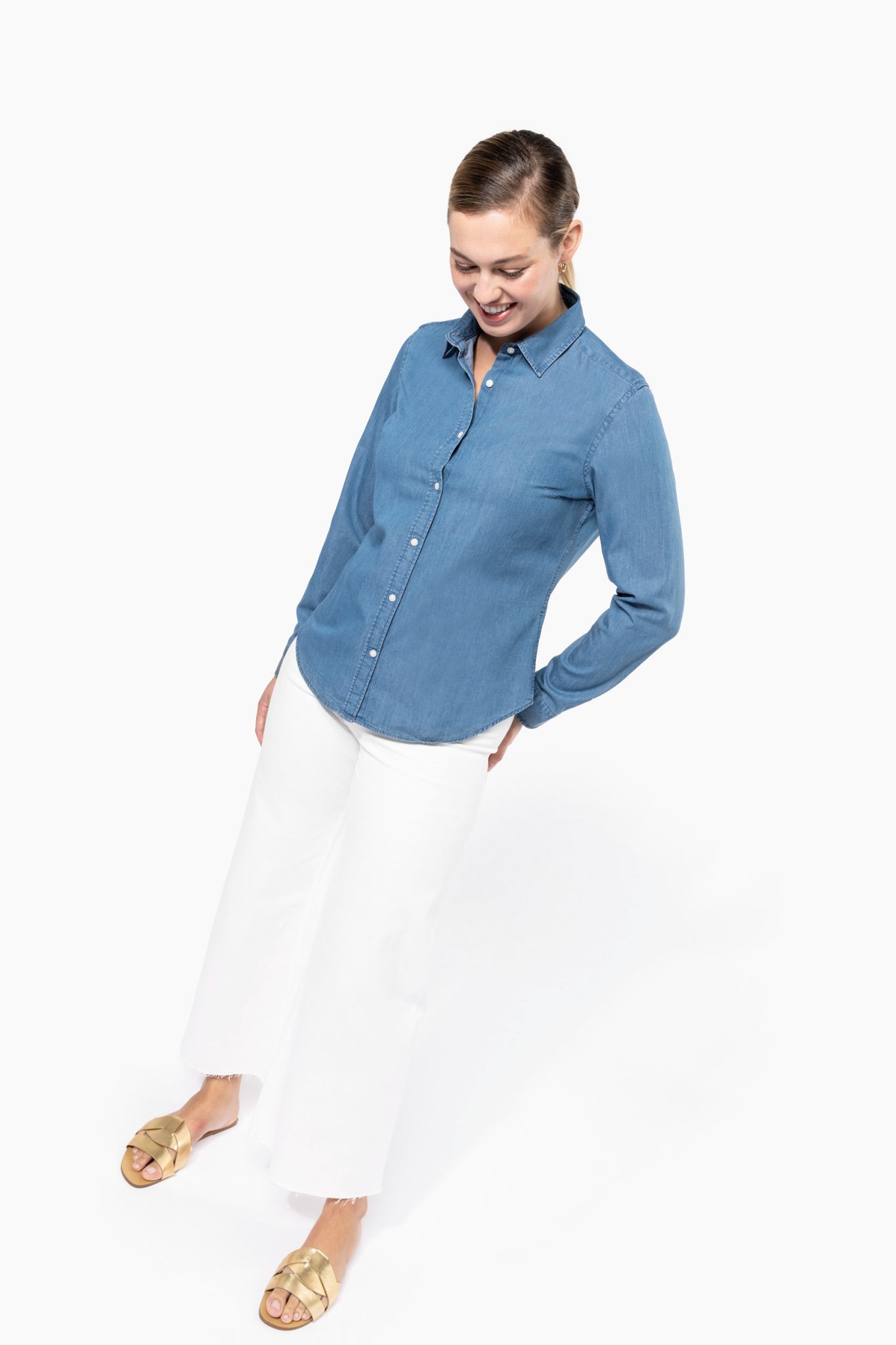 Miniature 4 pour Chemise denim femme