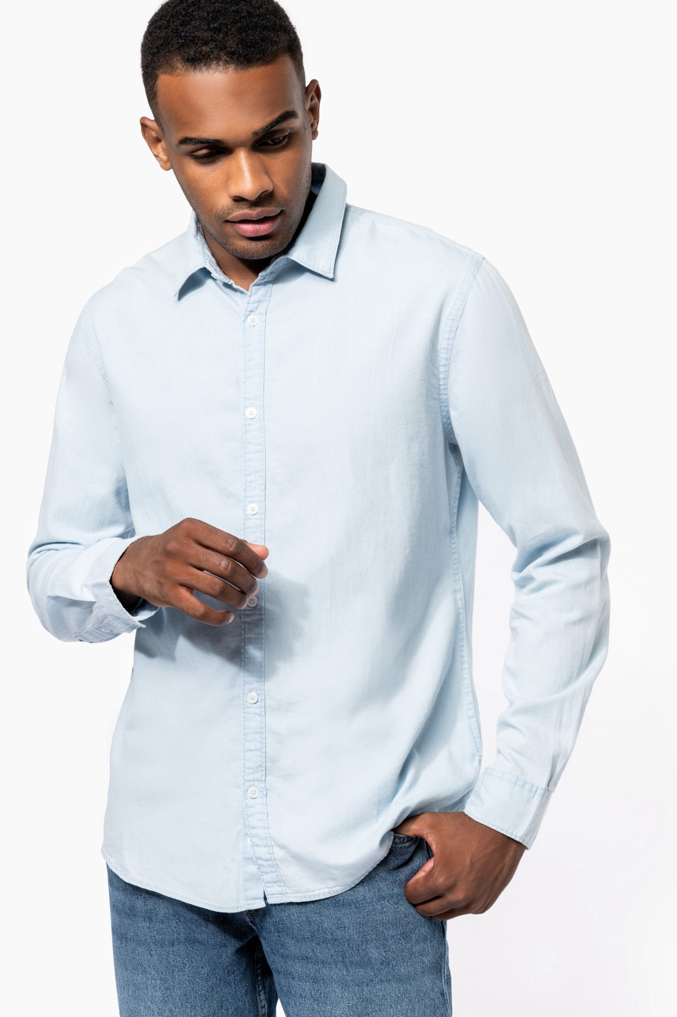 Miniature 3 pour Chemise écoresponsable délavée coton twill homme