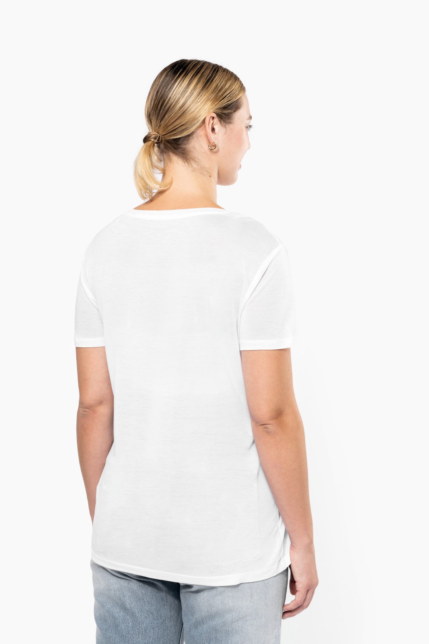 Miniature 2 pour T-shirt Lyocell TENCEL™ col V manches courtes femme