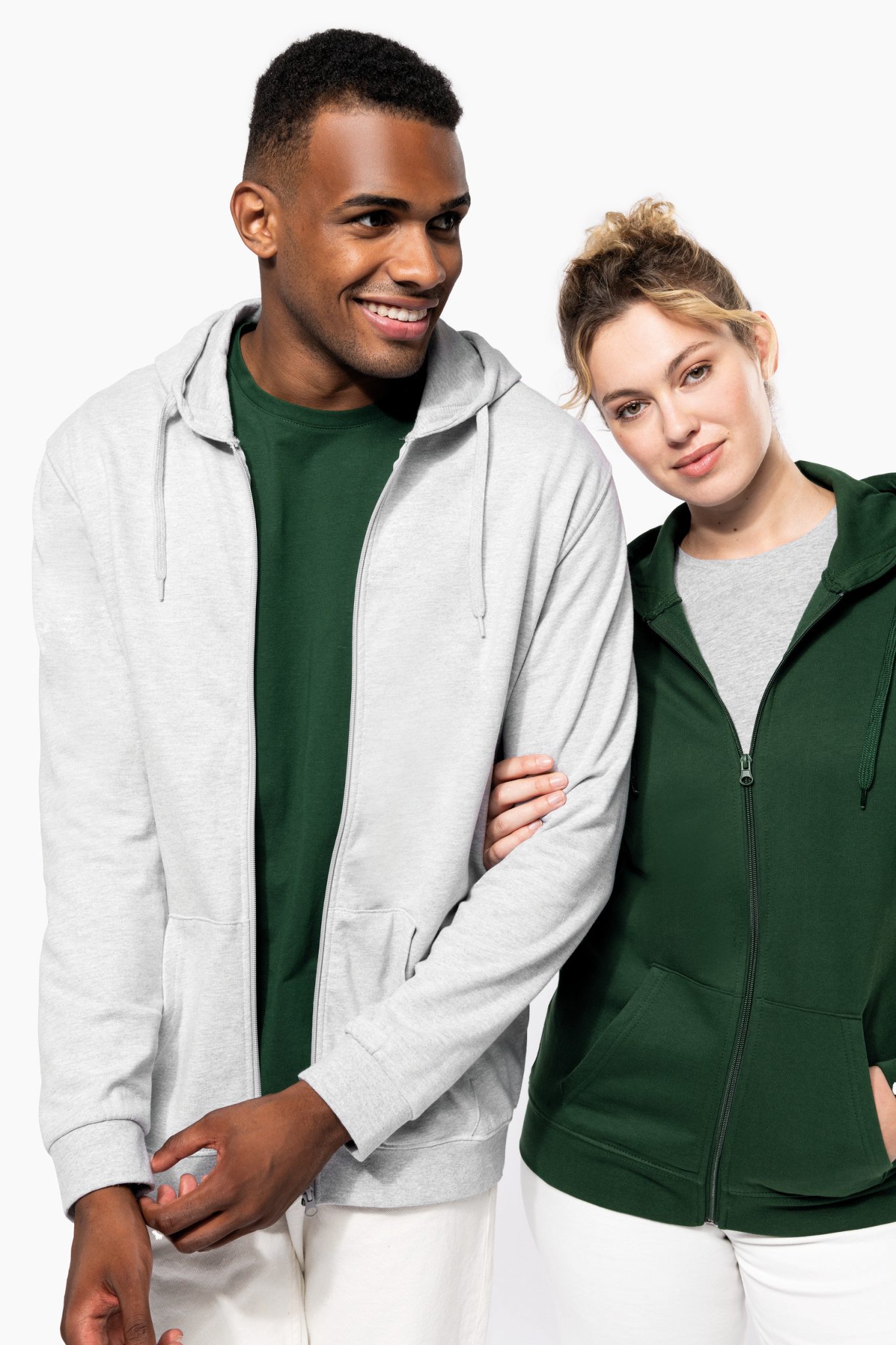 Miniature 1 pour Sweat-shirt zippé capuche unisexe