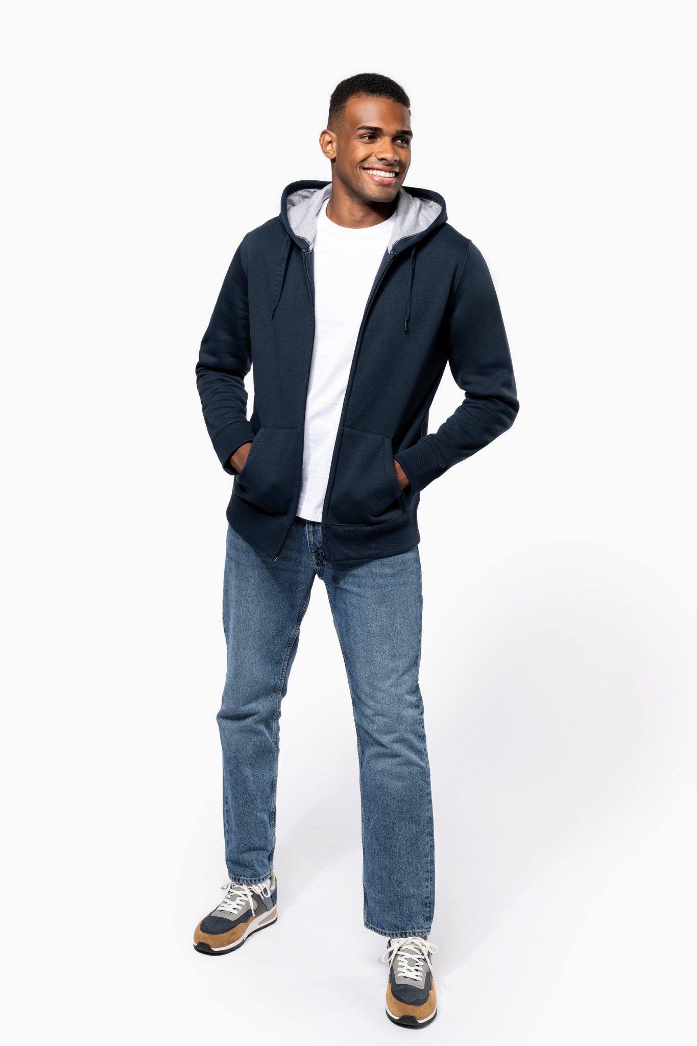 Miniature 10 pour Sweat-shirt zippé capuche unisexe