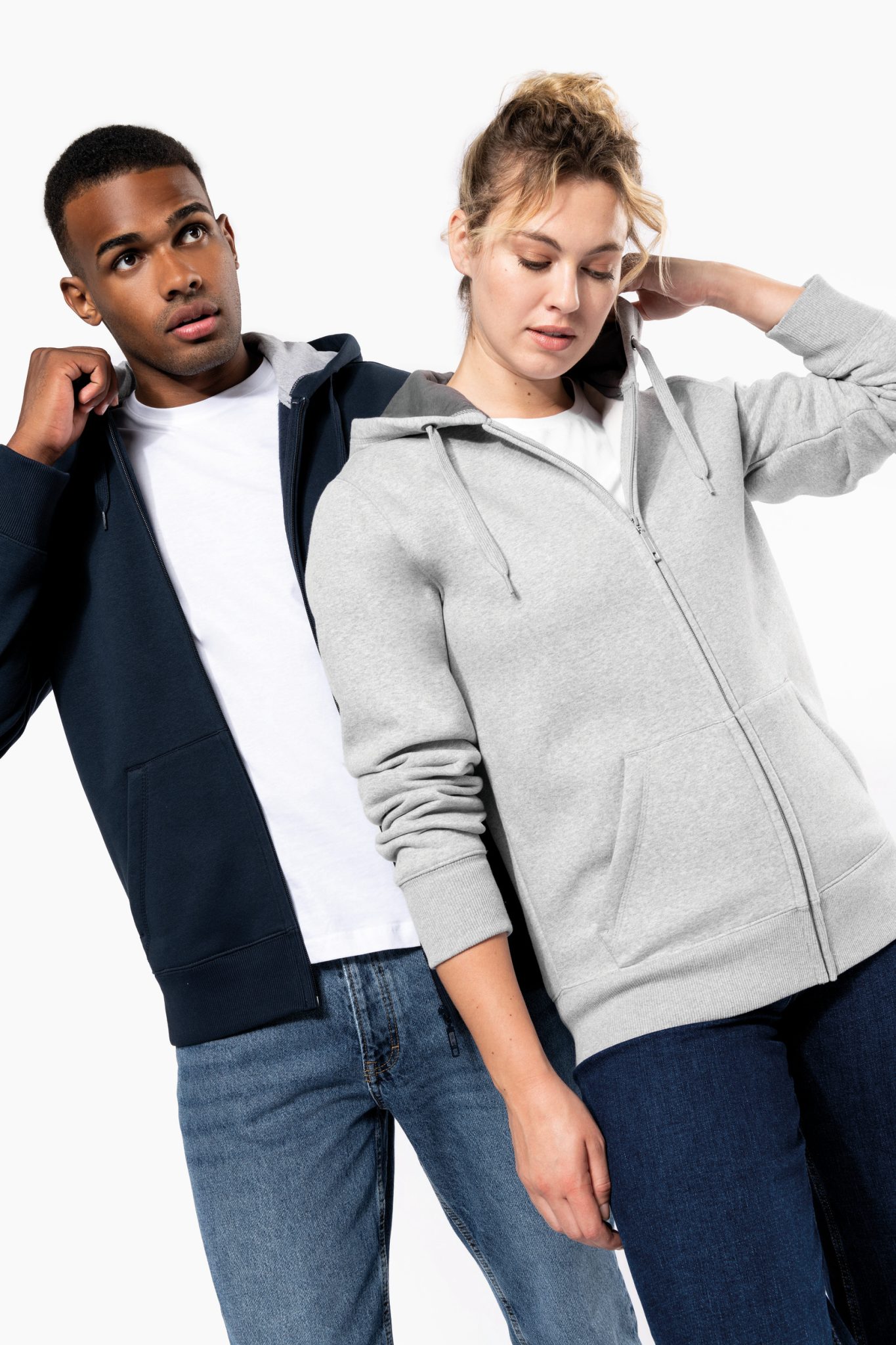 Miniature 12 pour Sweat-shirt zippé capuche unisexe