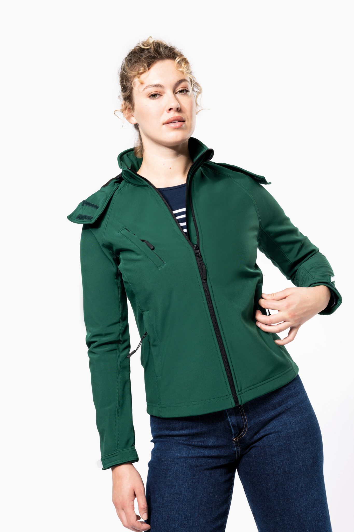 Miniature 3 pour Veste softshell à capuche amovible femme
