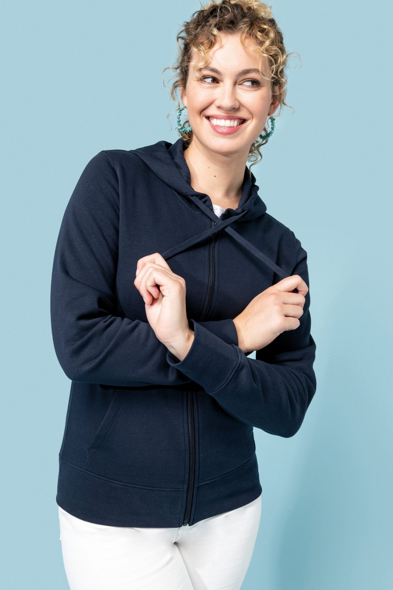 Miniature 3 pour Sweat-shirt écoresponsable zippé à capuche femme